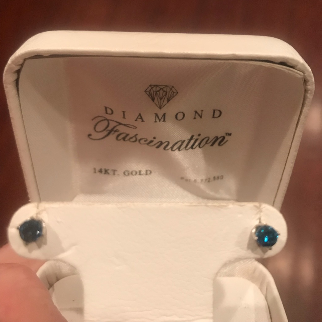 Blue Diamond Earrings